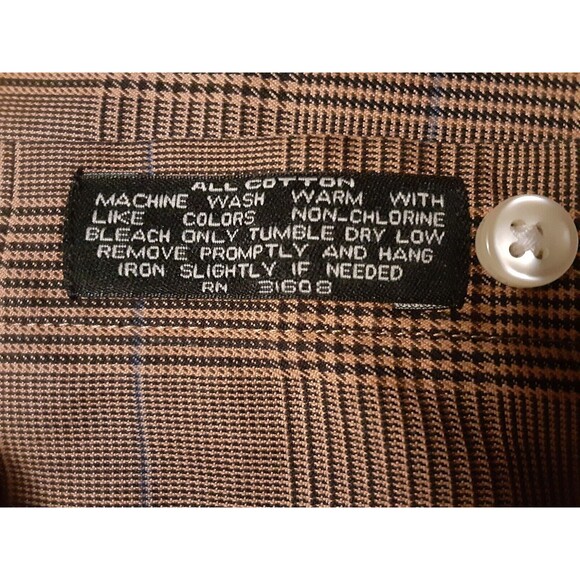 Jos A Bank Traveler's Collection Men's Brown Dress Shirt Size M 100% Cotton - Picture 8 of 13